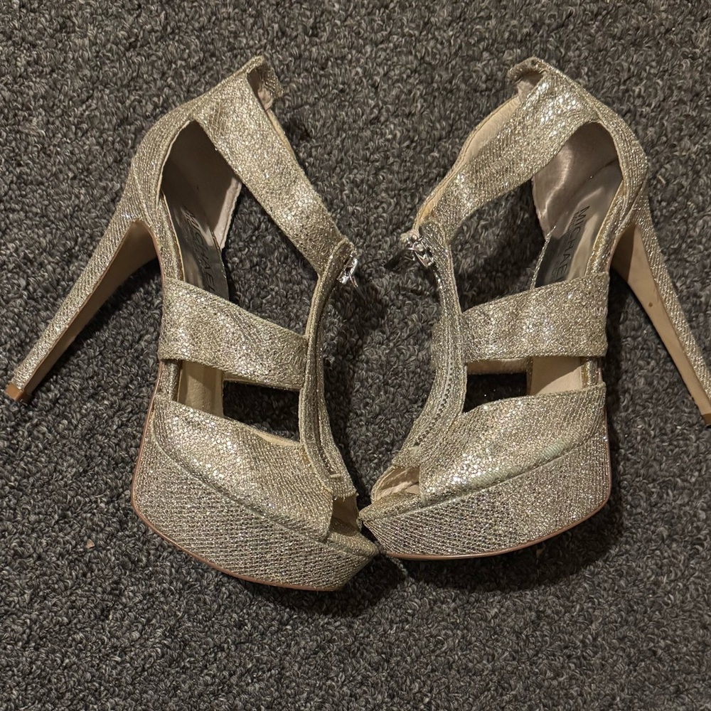 Michael Kors Silver Platform Heels